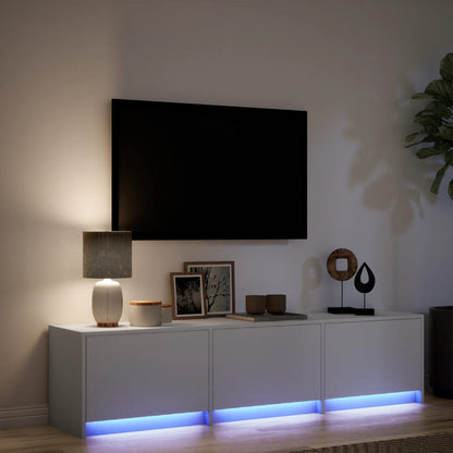 Móvel de TV You -  Com Luzes LED - Derivados de Madeira - Cor Branco - 165x34x40 cm (L x P x A)