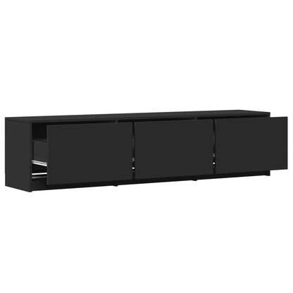 Móvel de TV You -  Com Luzes LED - Derivados de Madeira - Cor Preto - 165x34x40 cm (L x P x A)