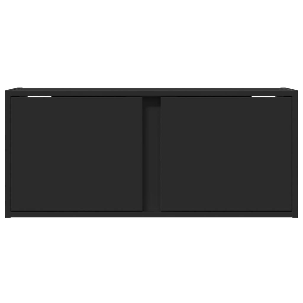 Móvel de parede para TV com luzes LED 80x31x35 cm preto