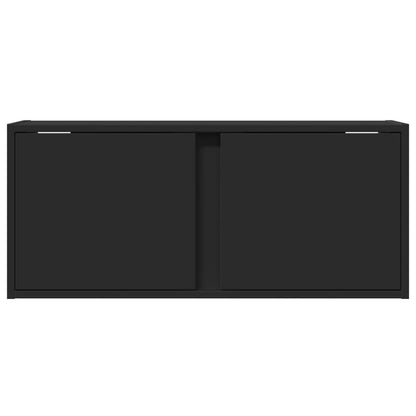 Móvel de parede para TV com luzes LED 80x31x35 cm preto