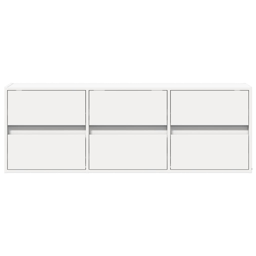 Móvel de parede para TV com luzes LED 130x31x45 cm branco