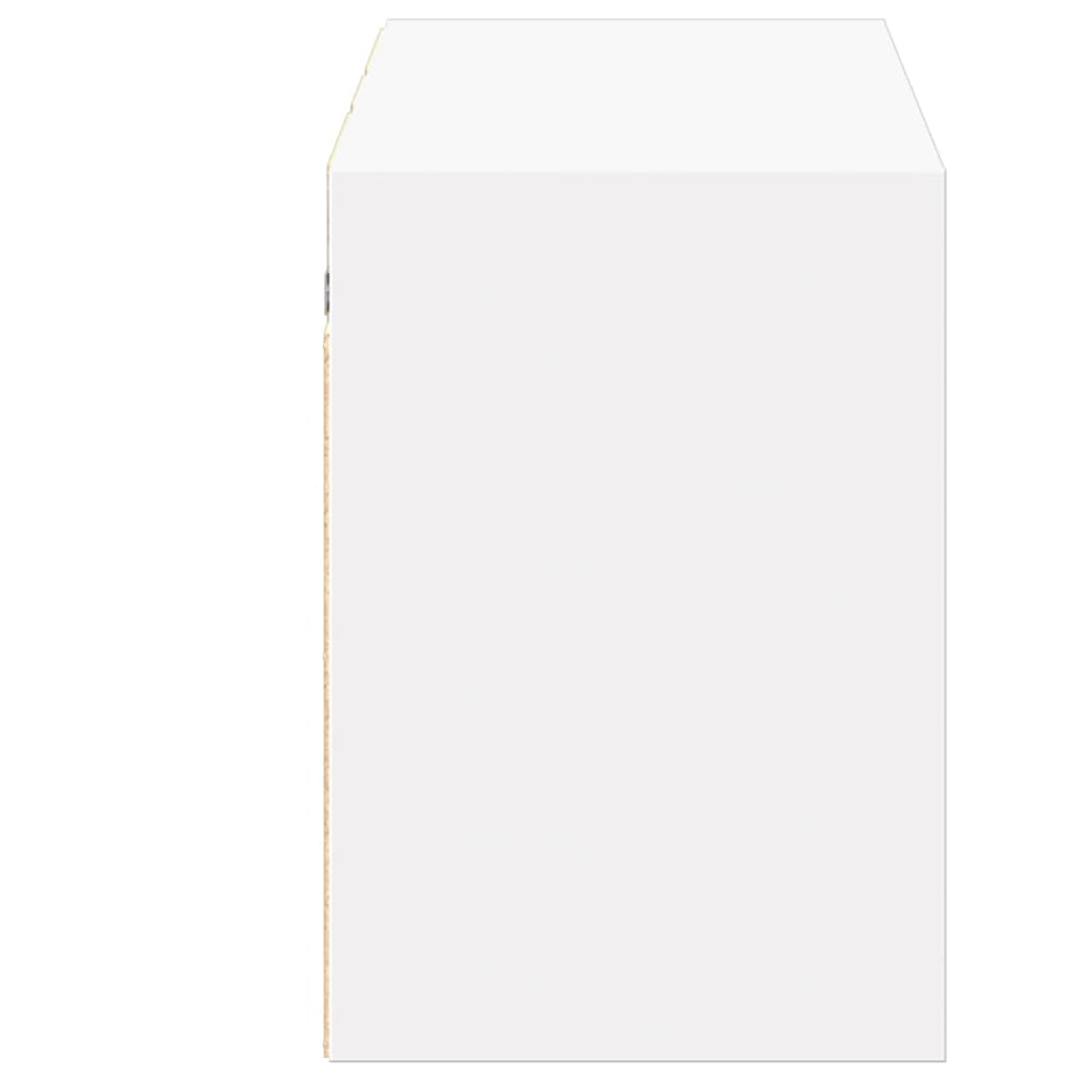 Móvel de parede para TV com luzes LED 130x31x45 cm branco