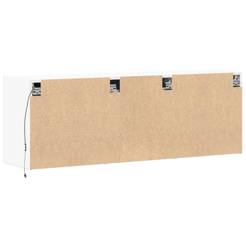 Móvel de parede para TV com luzes LED 130x31x45 cm branco