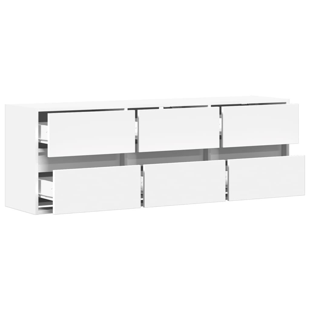 Móvel de parede para TV com luzes LED 130x31x45 cm branco