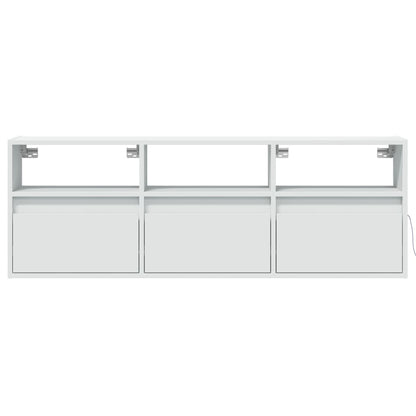 Móvel de parede para TV com luzes LED 130x31x45 cm branco