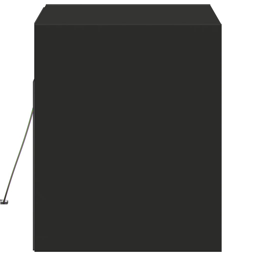 Móvel de parede para TV com luzes LED 80x31x35 cm preto