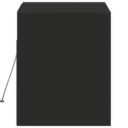 Móvel de parede para TV com luzes LED 80x31x35 cm preto