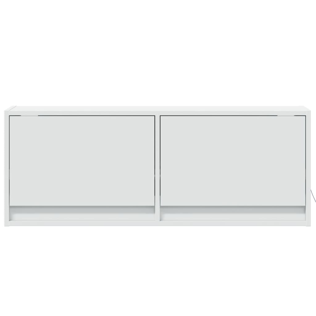 Móvel de parede para TV com luzes LED 100x31x35 cm branco