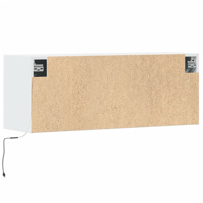 Móvel de parede para TV com luzes LED 100x31x35 cm branco