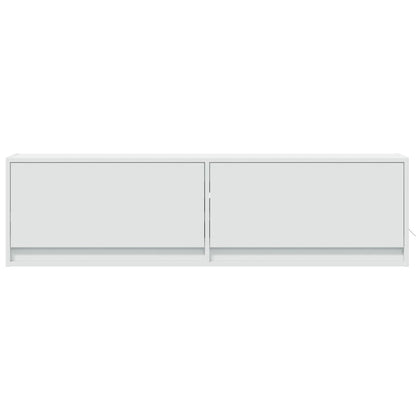 Móvel de parede para TV com luzes LED 140x31x38 cm branco