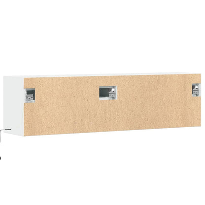 Móvel de parede para TV com luzes LED 140x31x38 cm branco