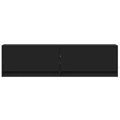 Móvel de parede para TV com luzes LED 140x31x38 cm preto