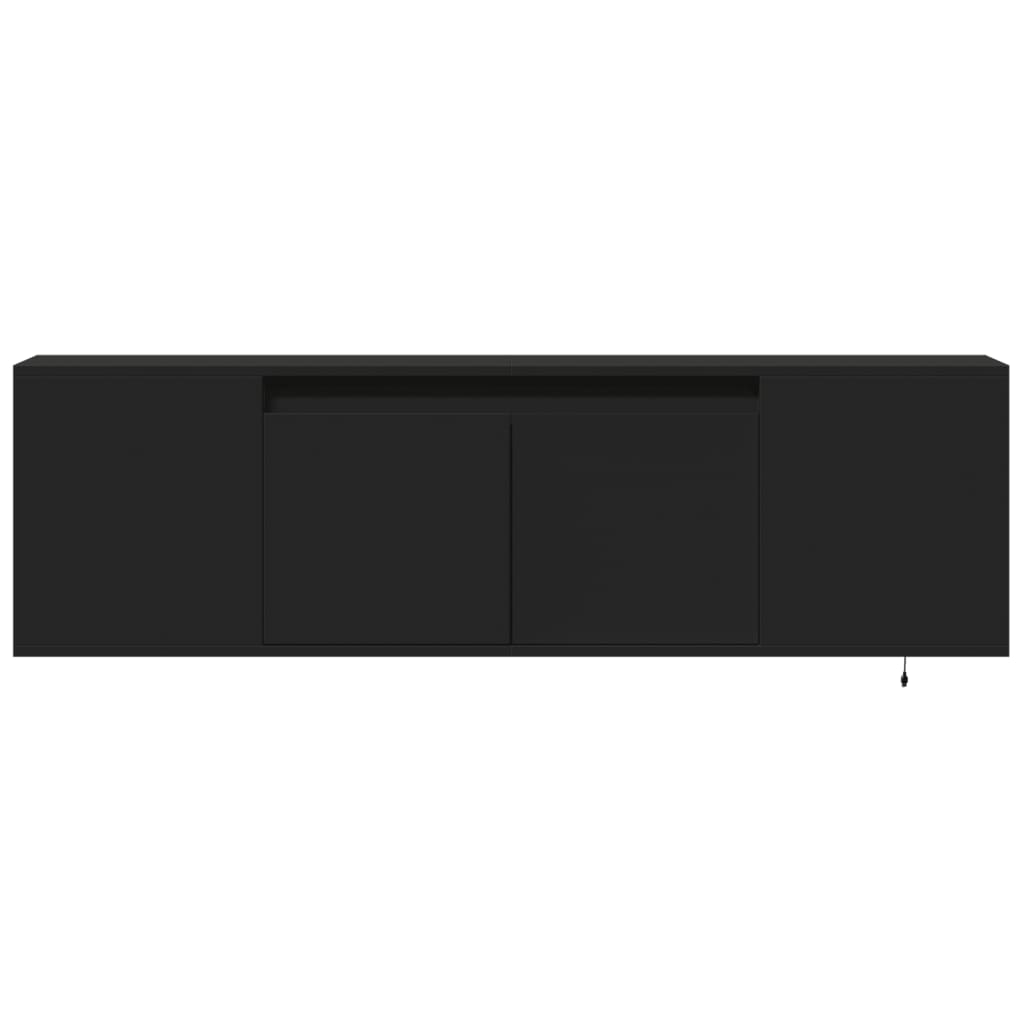 Móvel de parede para TV com luzes LED 135x31x39,5 cm preto