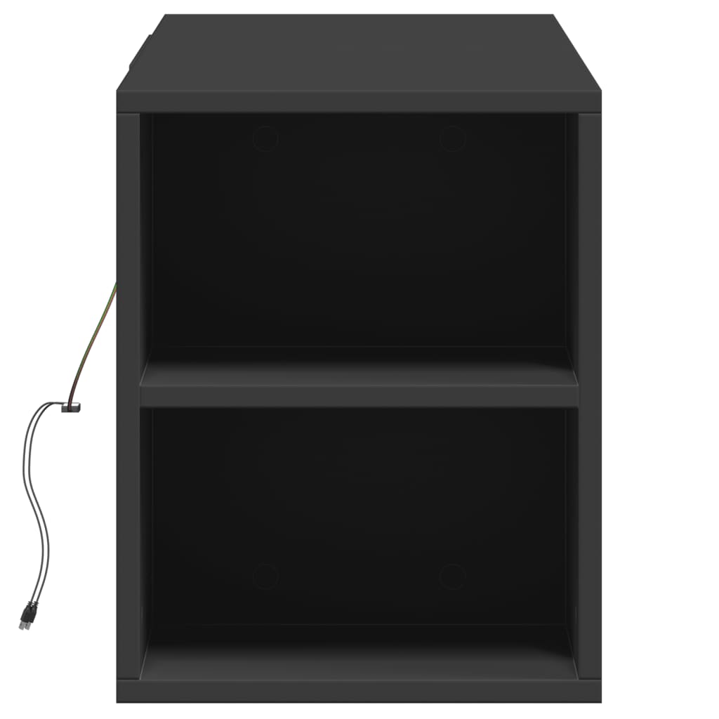 Móvel de parede para TV com luzes LED 135x31x39,5 cm preto