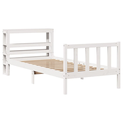 Cama sem colchão 75x190 cm madeira de pinho maciça branco