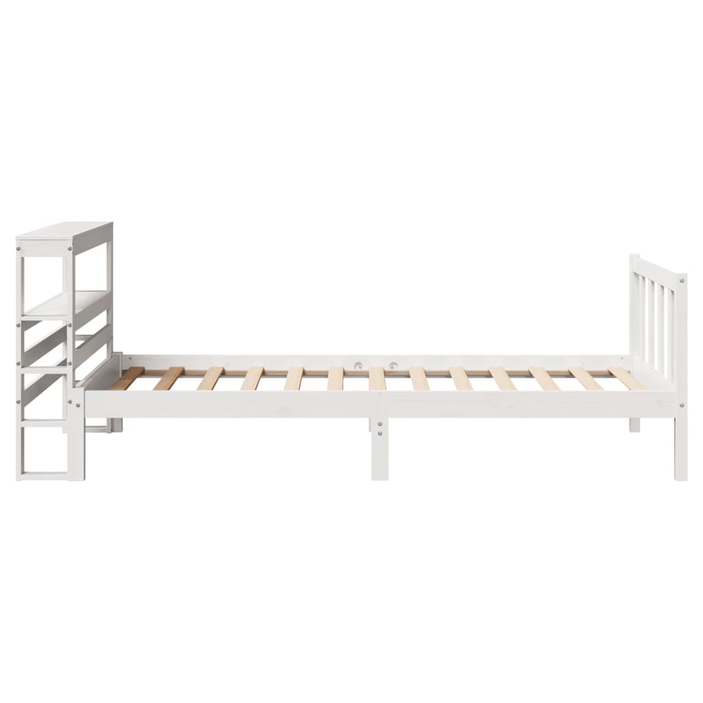 Cama sem colchão 75x190 cm madeira de pinho maciça branco