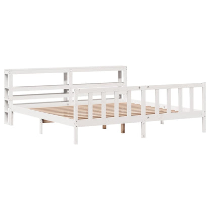 Cama sem colchão 180x200 cm madeira de pinho maciça branco