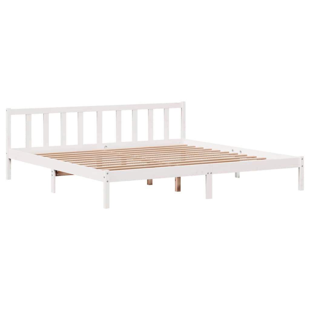 Cama sem colchão 180x200 cm madeira de pinho maciça branco