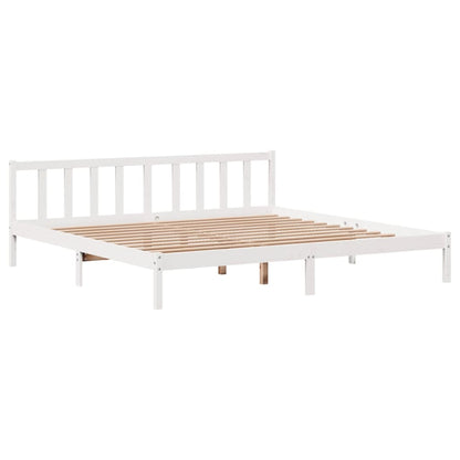 Cama sem colchão 180x200 cm madeira de pinho maciça branco