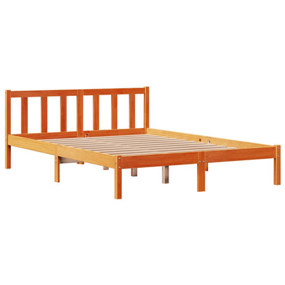 Estrutura cama c/ cabeceira 120x190cm pinho maciço castanho-mel