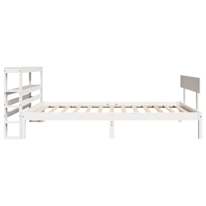 Cama sem colchão 75x190 cm madeira de pinho maciça branco