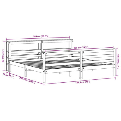 Cama sem colchão 180x200 cm madeira de pinho maciça branco