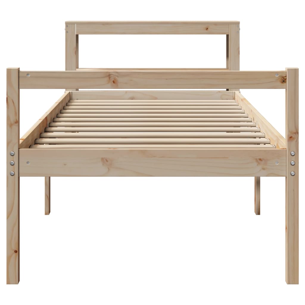 Cama para idosos com cabeceira 90x190 cm pinho maciço