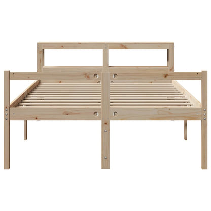 Cama para idosos com cabeceira 135x190 cm pinho maciço