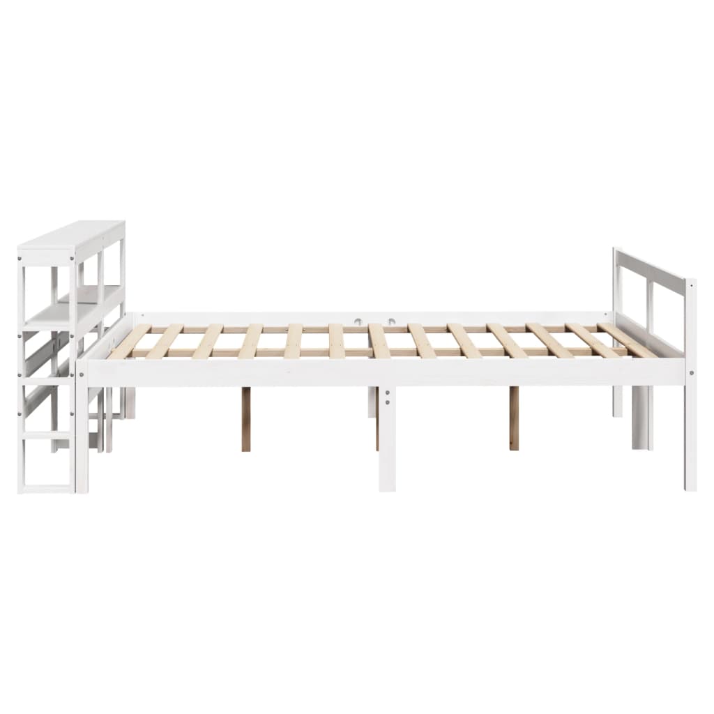 Cama para idosos com cabeceira 150x200 cm pinho maciço branco