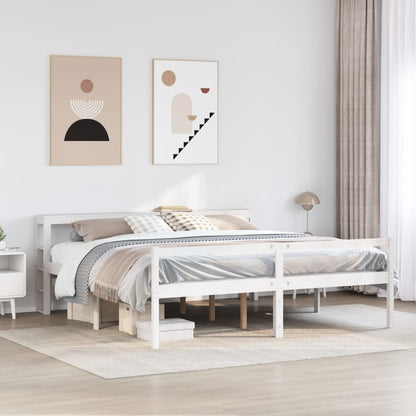 Cama para idosos com cabeceira 180x200 cm pinho maciço branco