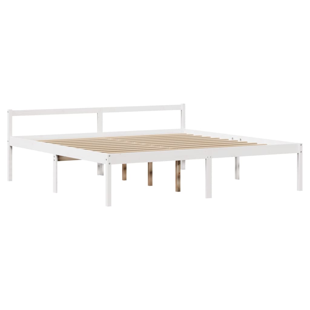 Cama para idosos com cabeceira 180x200 cm pinho maciço branco