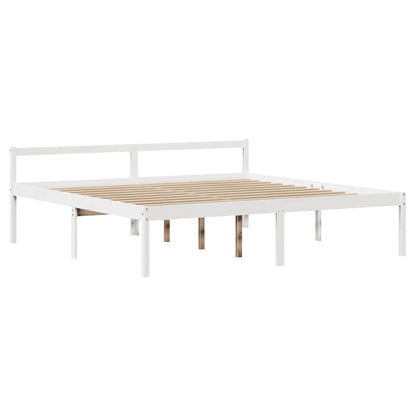 Cama para idosos com cabeceira 180x200 cm pinho maciço branco