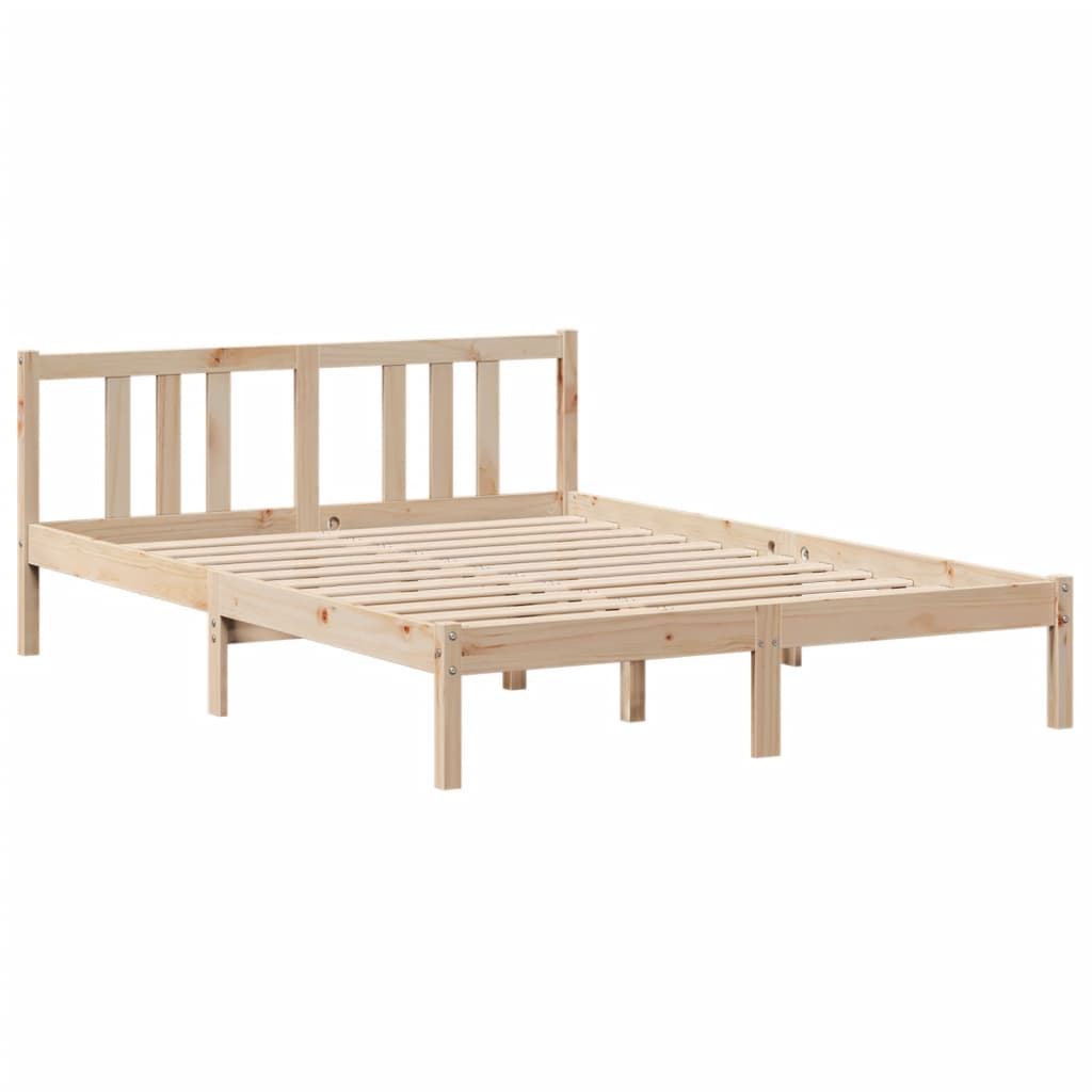 Estrutura cama c/ cabeceira 140x190 cm pinho maciço