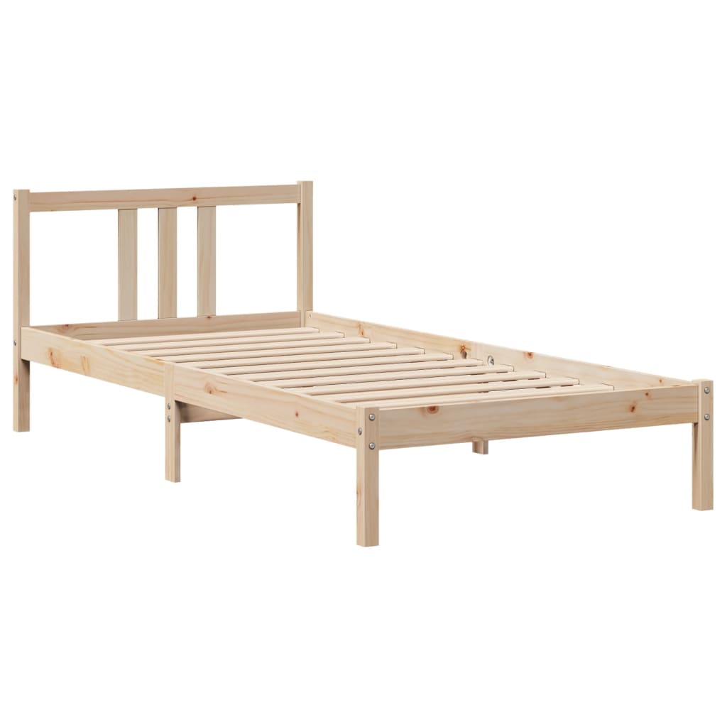 Estrutura de cama com cabeceira 90x200 cm pinho maciço