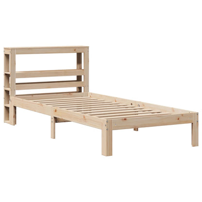 Estrutura de cama com cabeceira 75x190 cm pinho maciço