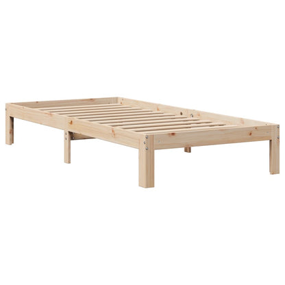 Estrutura de cama com cabeceira 75x190 cm pinho maciço