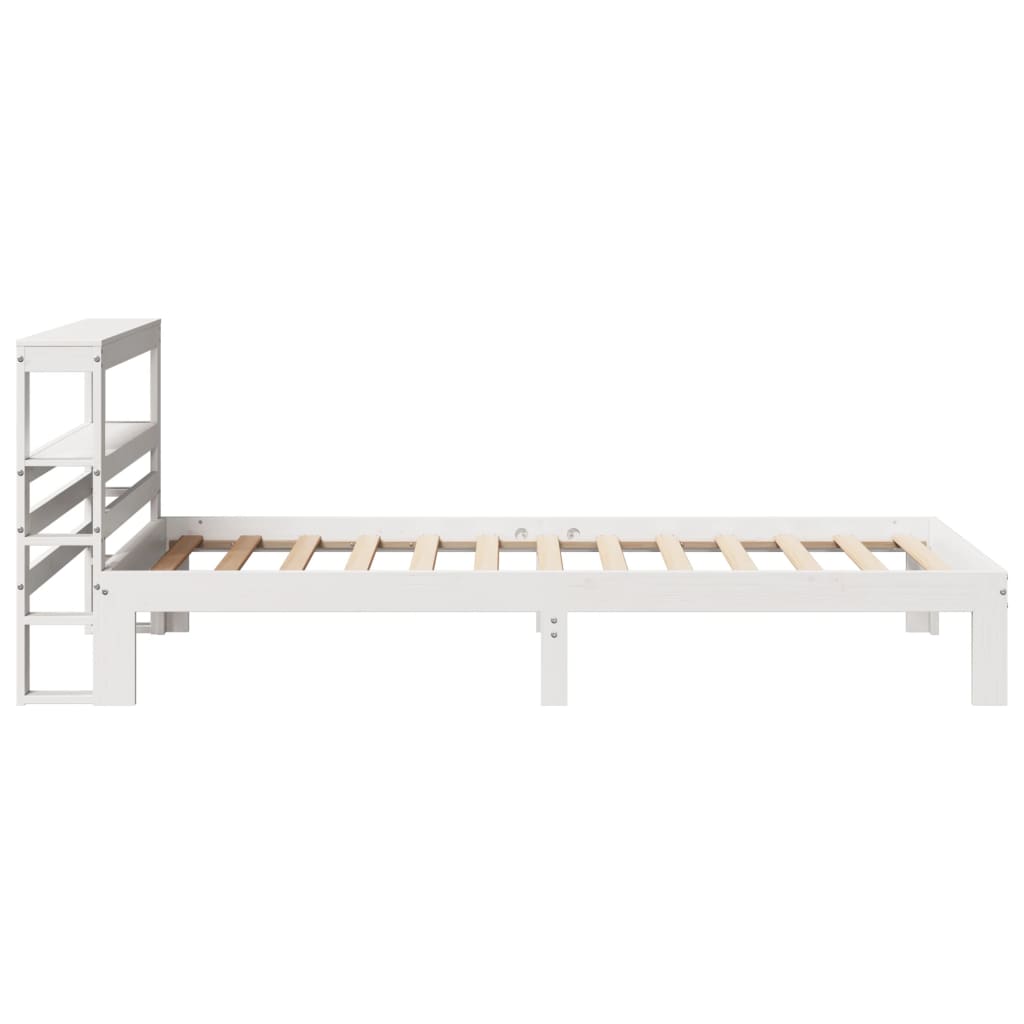 Estrutura de cama com cabeceira 90x190 cm pinho maciço branco