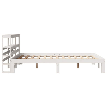 Estrutura cama c/ cabeceira 135x190 cm pinho maciço branco