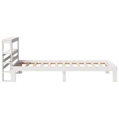 Estrutura de cama com cabeceira 90x200 cm pinho maciço branco