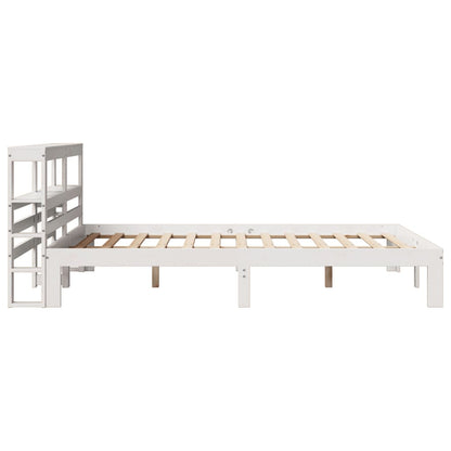 Estrutura de cama com cabeceira 120x200 cm pinho maciço branco