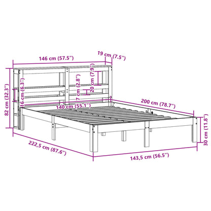 Estrutura de cama c/ cabeceira sem colchão 140x200 cm branco