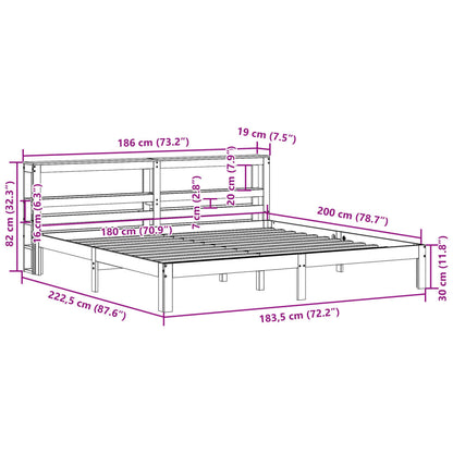 Estrutura de cama com cabeceira 180x200 cm pinho maciço