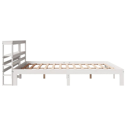 Estrutura de cama com cabeceira 180x200cm pinho maciço branco