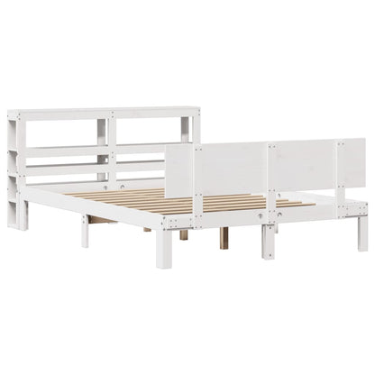 Estrutura de cama c/ cabeceira sem colchão 140x190 cm branco