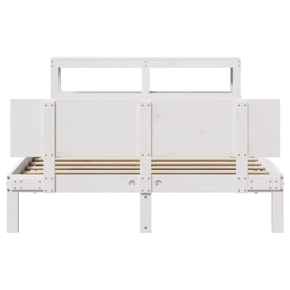 Estrutura de cama c/ cabeceira sem colchão 140x190 cm branco