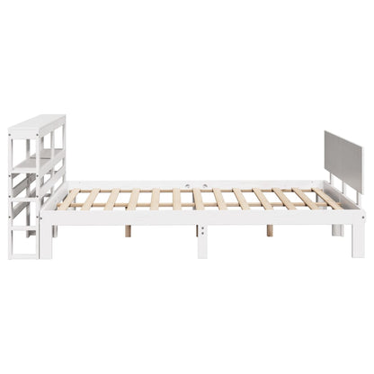 Estrutura de cama c/ cabeceira sem colchão 140x190 cm branco