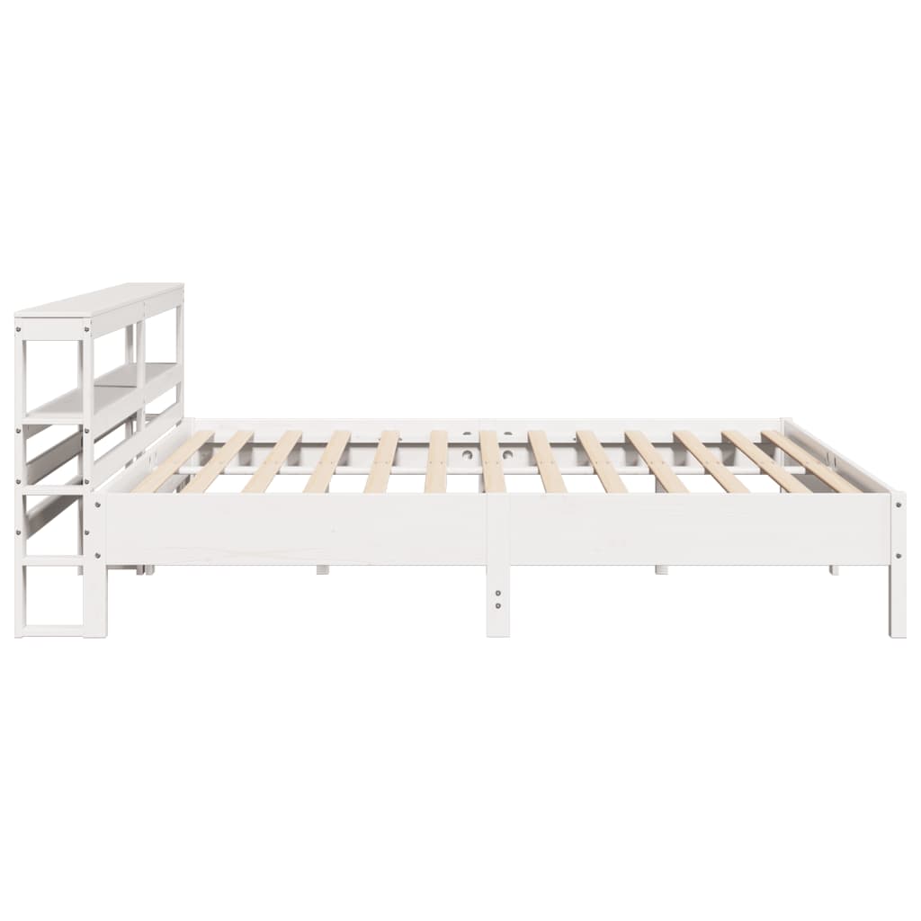 Cama sem colchão 200x200 cm madeira de pinho maciça branco