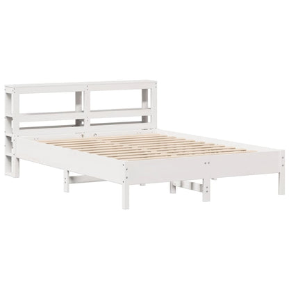 Cama sem colchão 160x200 cm madeira de pinho maciça branco