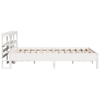 Cama sem colchão 140x200 cm madeira de pinho maciça branco