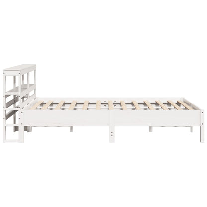 Cama sem colchão 140x190 cm madeira de pinho maciça branco